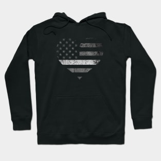 Thin Silver Line Flag Heart - Corrections Wife Hoodie